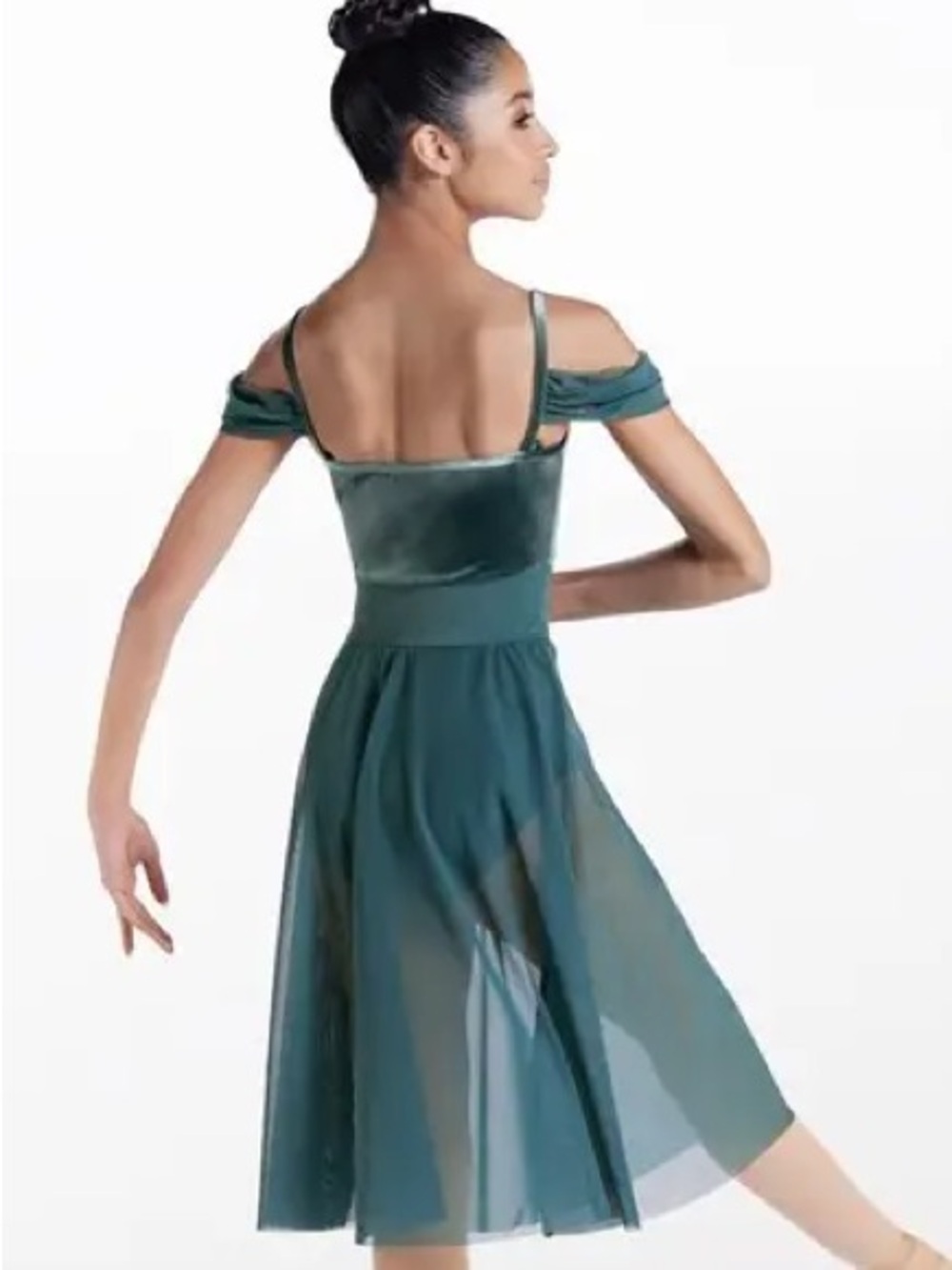 Weissman Blue Mesh Cold-Shoulder Ballet Dress Corset XSmall XS Adult - Picture 2 of 5
